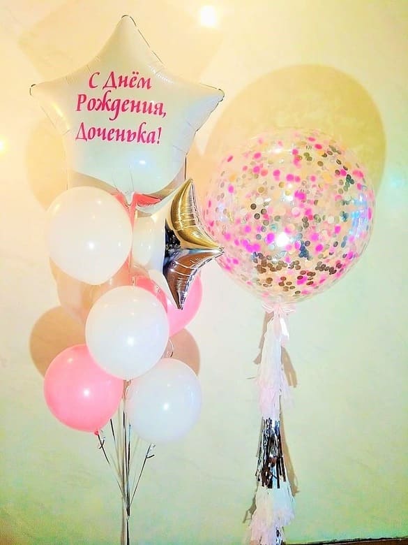 Воздушные шары на день рождения Шары с надписью Большие шары с конфетти